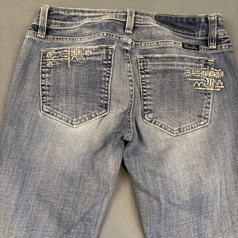 Miss Me JEANS WOMENS 26 Y2K Ankle Skinny EMBROIDERED DISTRESSED WHISKERING
